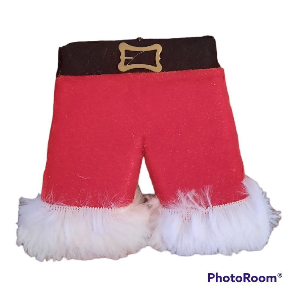 Velvet Santa Pants Christmas Ornament 3.5"